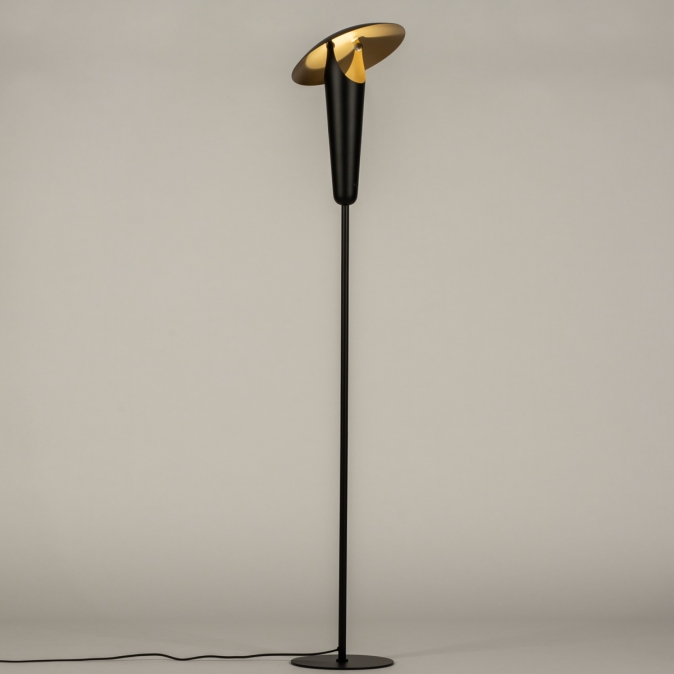 Stojací designová lampa Giora Black and Gold