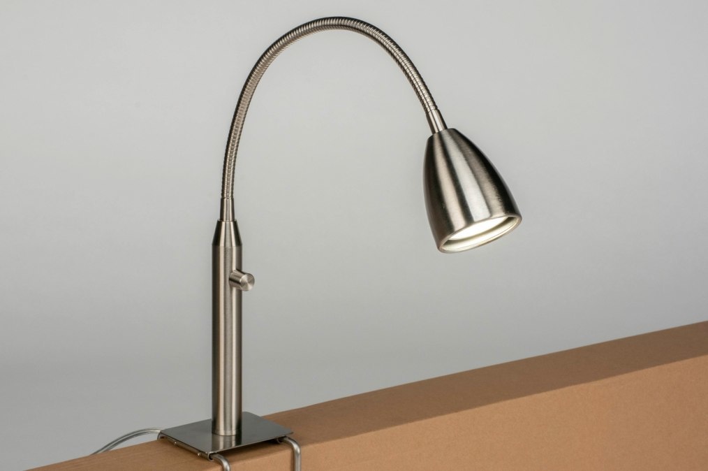 Stolní designová lampa s klipem Nicolette Silver 