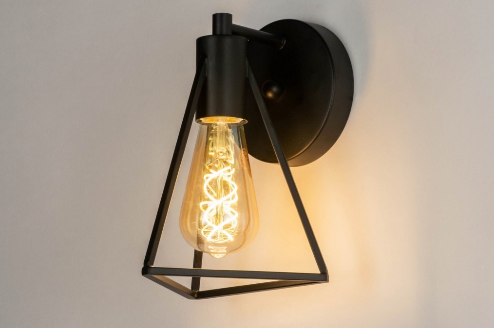 Nástěnné industriální svítidlo Daniele Black
