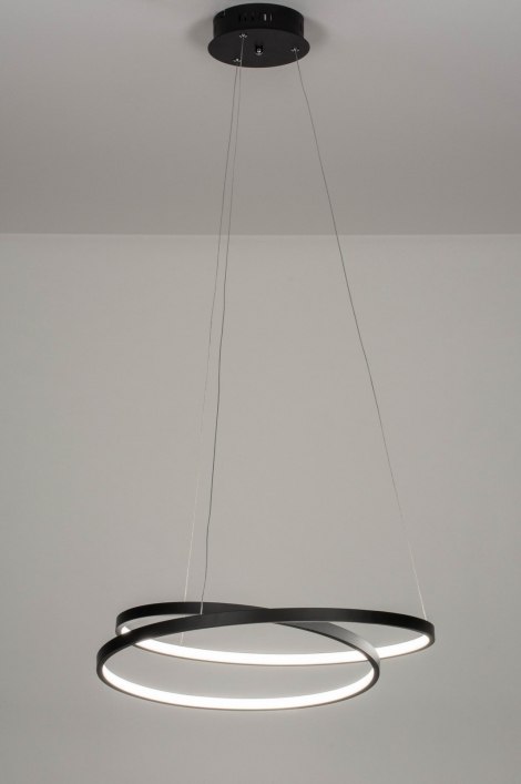 Závěsné designové LED svítidlo Troi Black Asymetrico