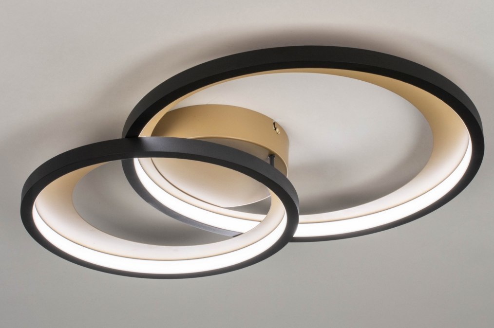 Stropní stmívatelné LED svítidlo do ložnice Omega Black and Gold 59