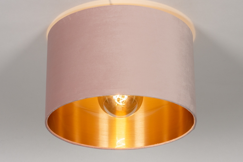 Stropní designové svítidlo Wildmore Pink and Gold 40