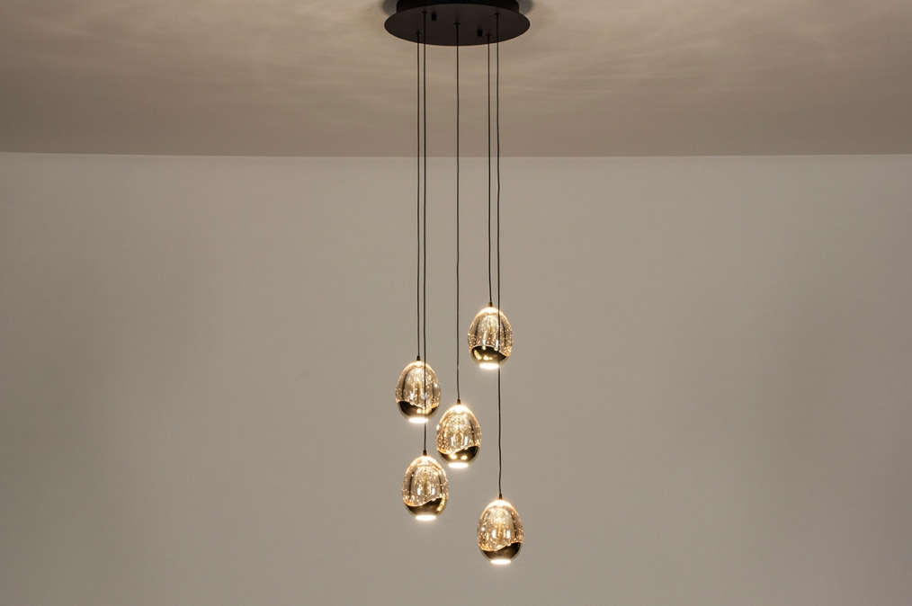 Závěsné designové svítidlo do obývacího pokoje Benelux Gold 5