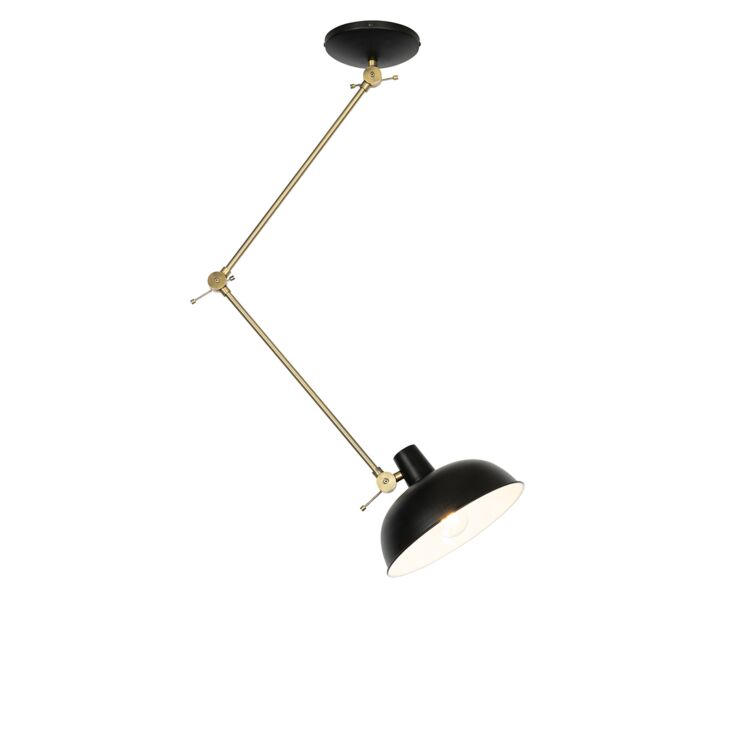 Stropní retro svítidlo do kuchyně s ramenem černé Milton Black