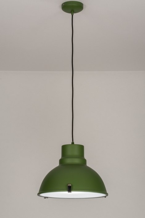 Závěsné zelené retro svítidlo Greenbruin