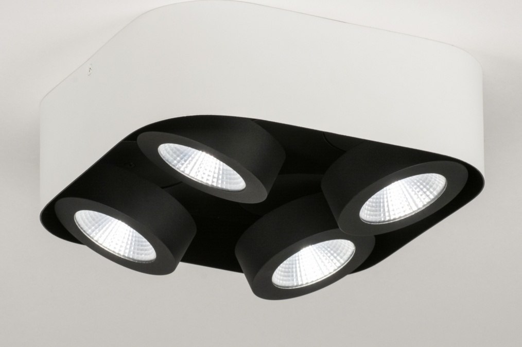 Stropní bodové designové LED svítidlo Troncetto Quatro Black and White