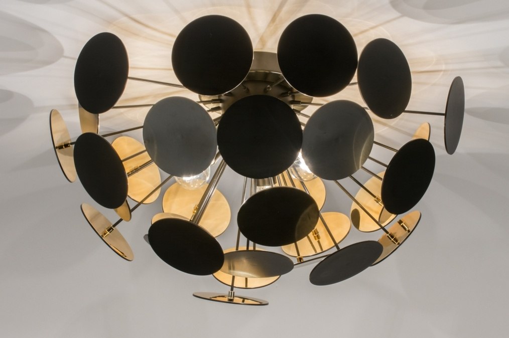 Stropní designové svítidlo do obýváku Toscana Nero and Gold 