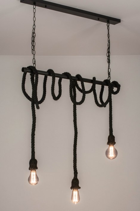 Závěsné designové svítidlo Rope Industry Bulb 3 Nero