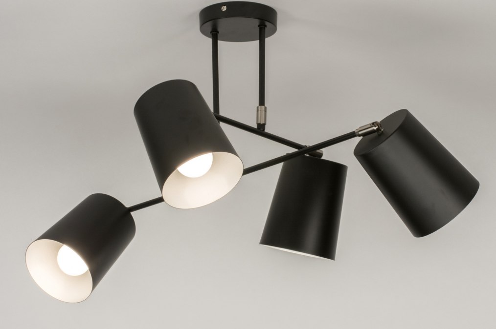 Stropní černé svítidlo Reliccon 4 Black