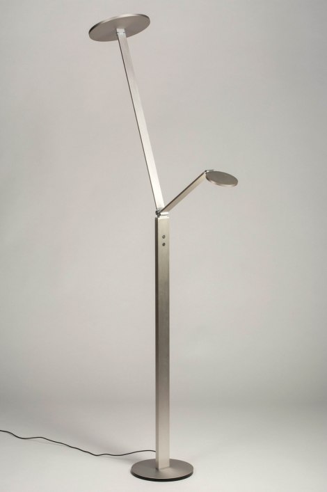 Stojací designová lampa Asymetrico Gene Silver