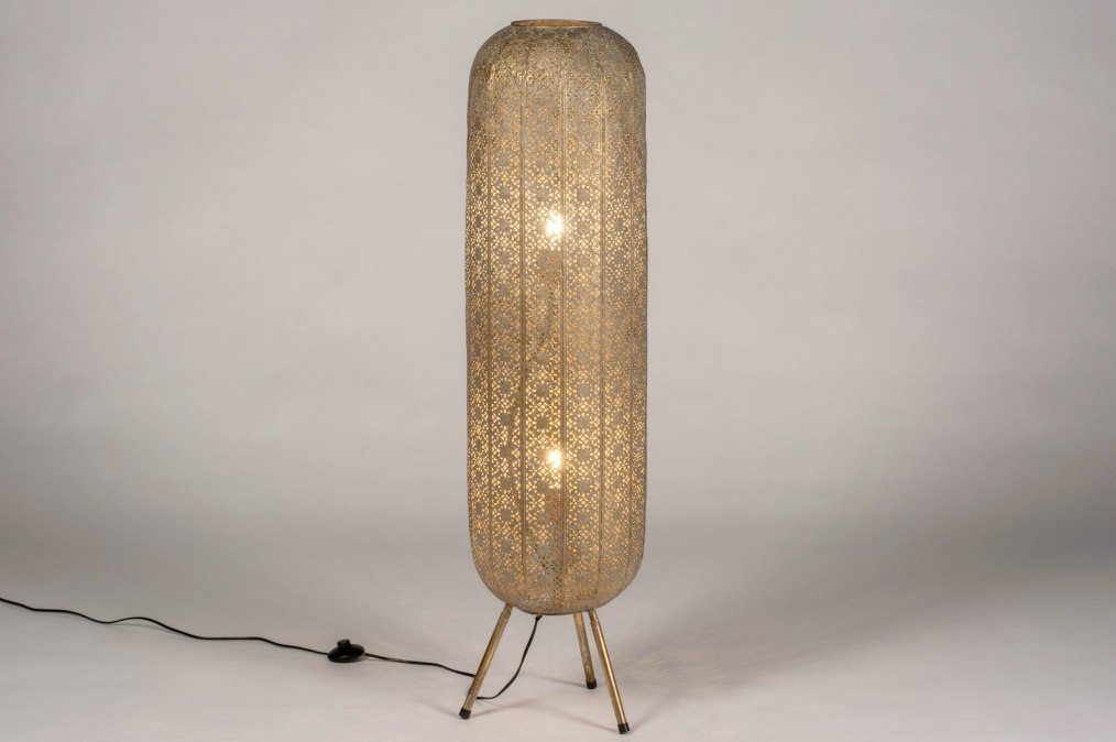 Stojací designová lampa Orient Lantern Gold