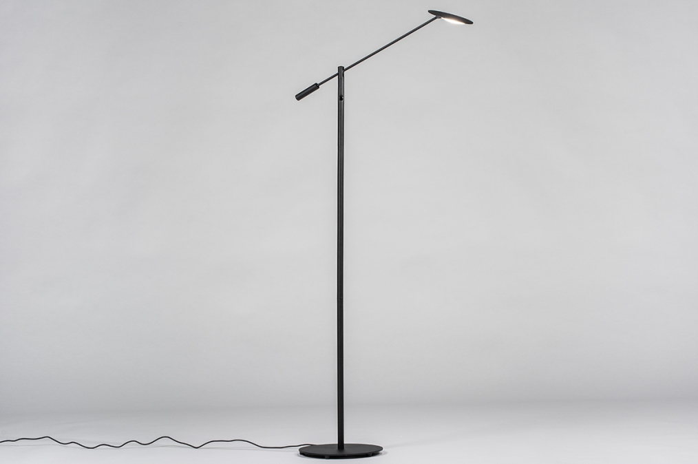 Stojací LED lampa se stmívačem Uno Ames Black