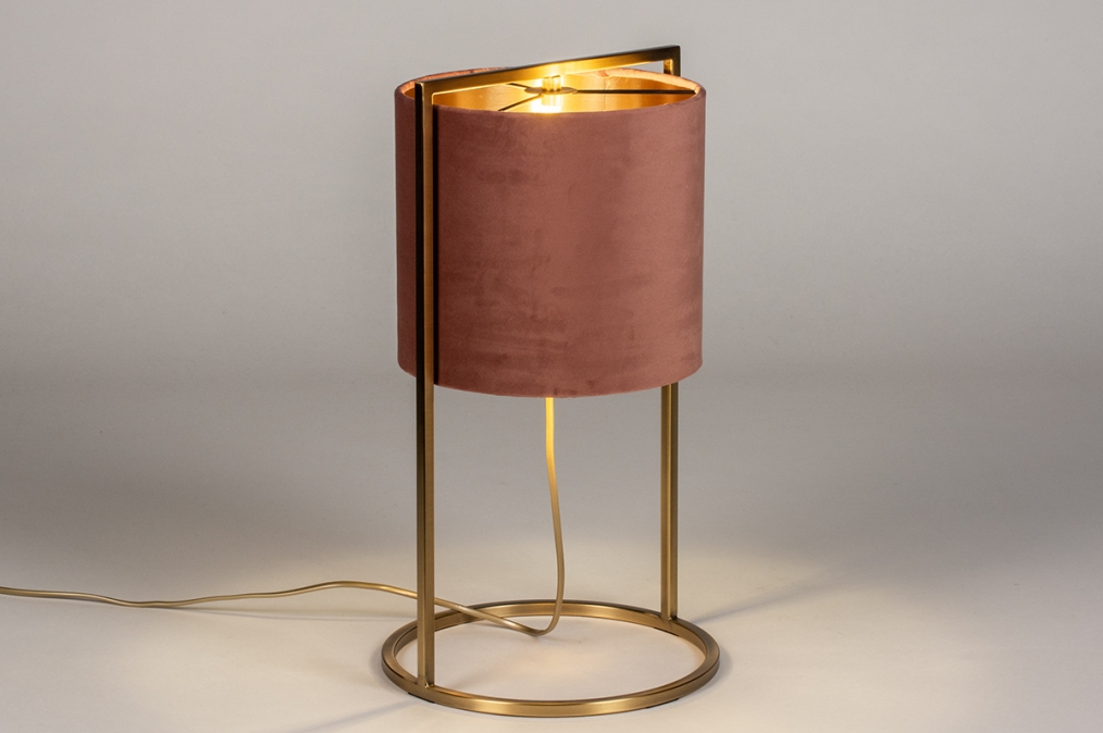 Stolní lampa Burnham Brown and Gold