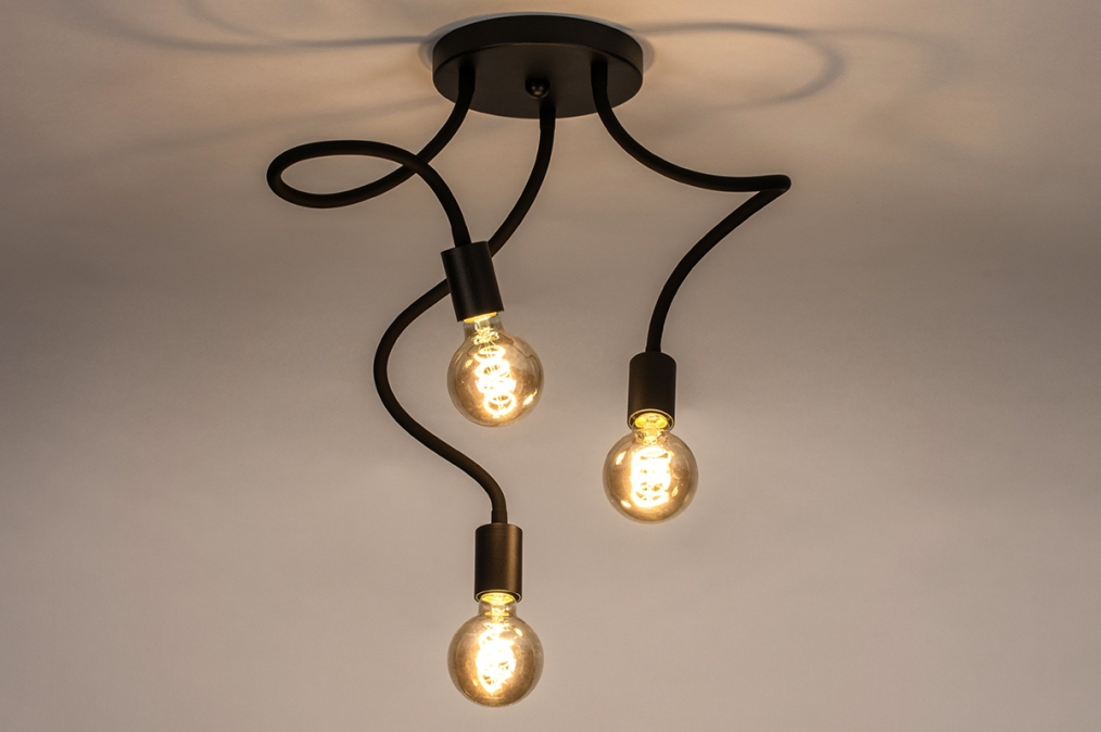 Stropní svítidlo Flexi Bulb 3 Black 