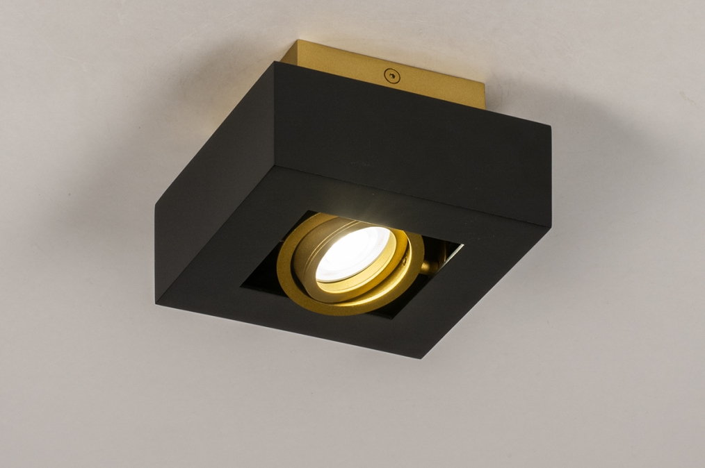 Stropní LED svítidlo Rivolli Black and Gold 1