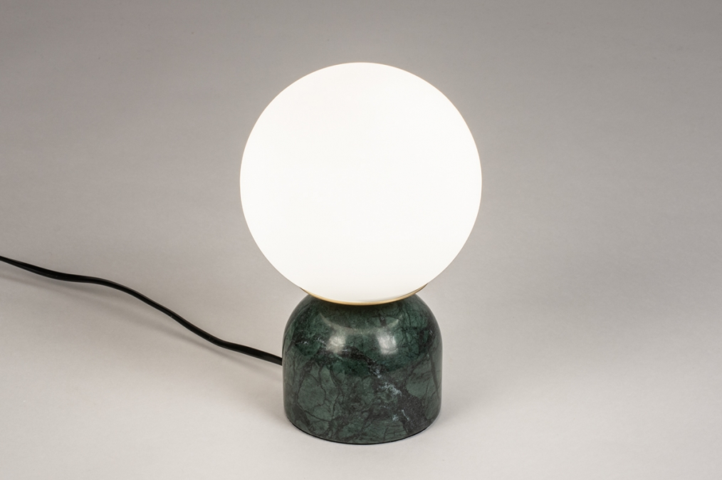 Stolní lampa Merlot Green Marmor