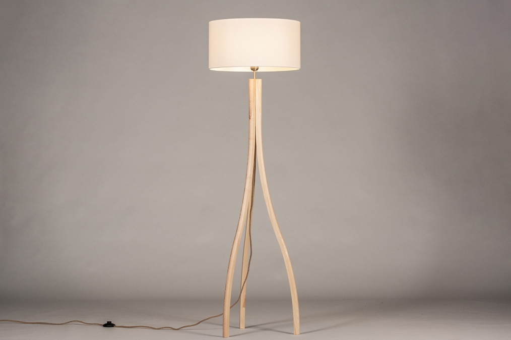 Stojací designová lampa Arbon White and Wood