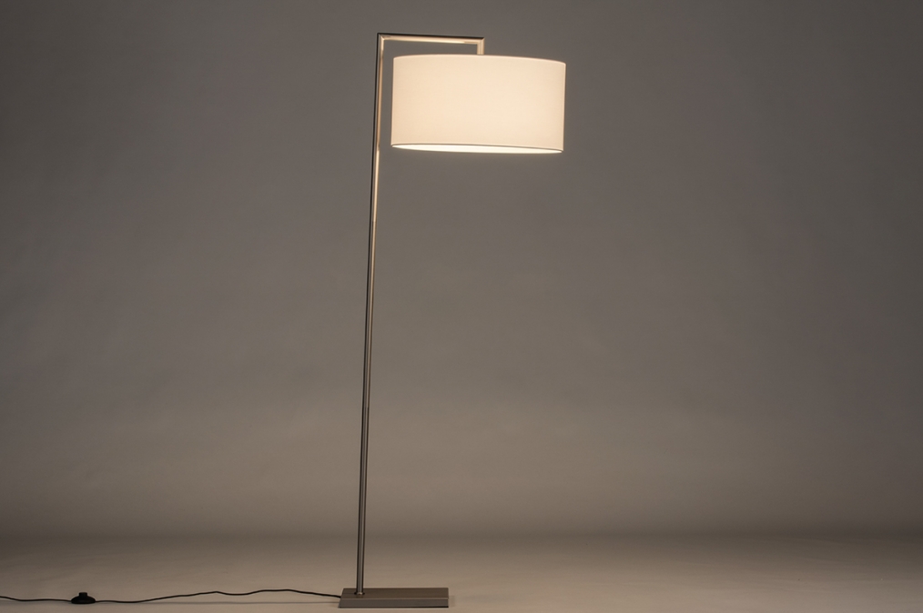 Stojací designová lampa Pallas White Steel 