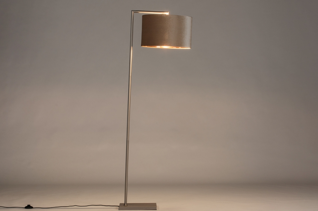 Stojací designová lampa Pallas Taupe Steel