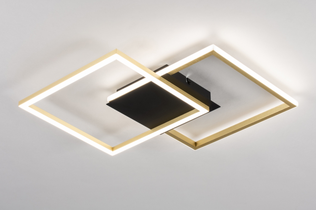 Stropní LED svítidlo Canetra Black and Gold 420