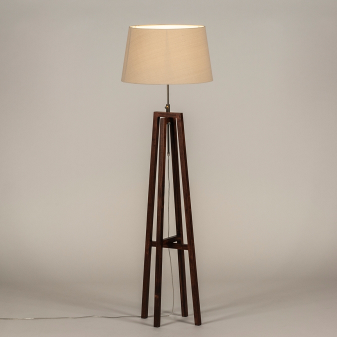 Stojací designová lampa Paola Taupe and Dark Brown