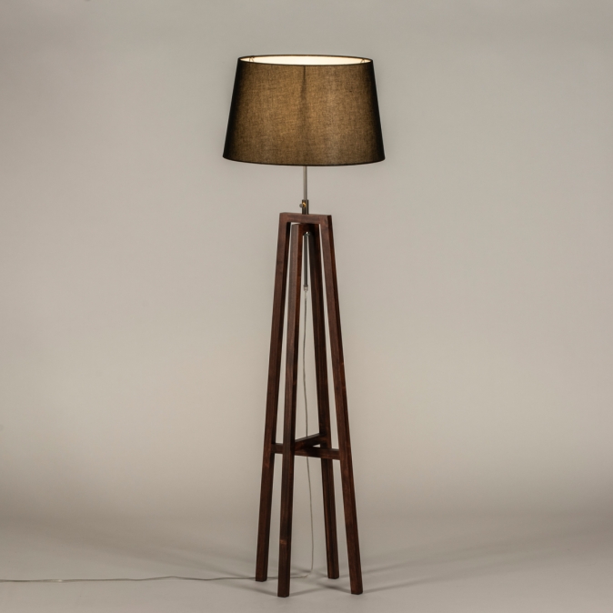 Stojací designová lampa Paola Black and Dark Brown