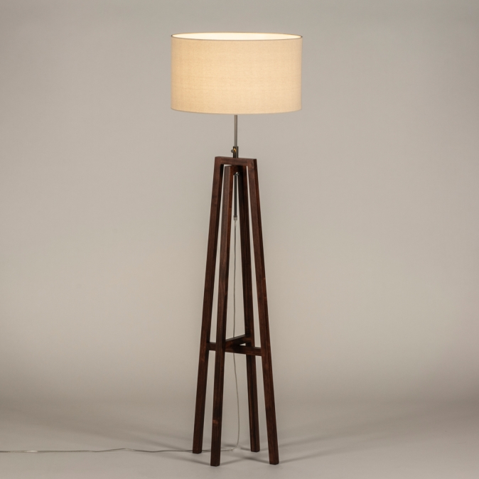 Stojací designová lampa Paola Crema Maison and Dark Wood