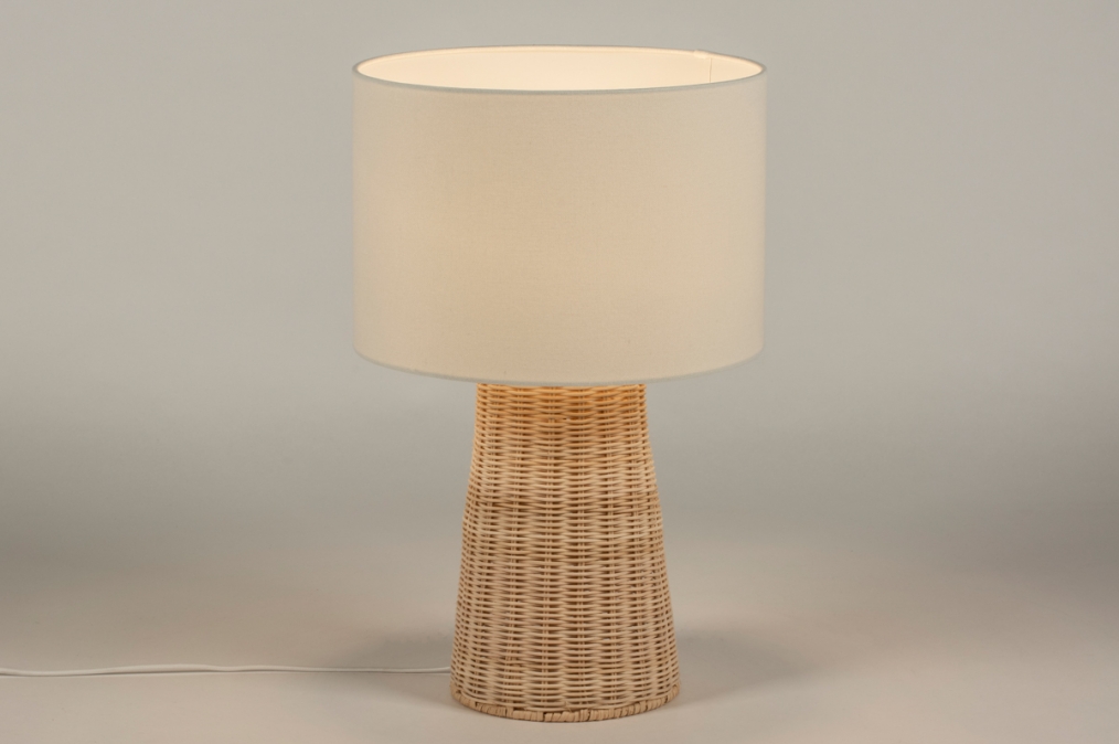 Stolní lampa Marlenn Sail Ratan Taupe