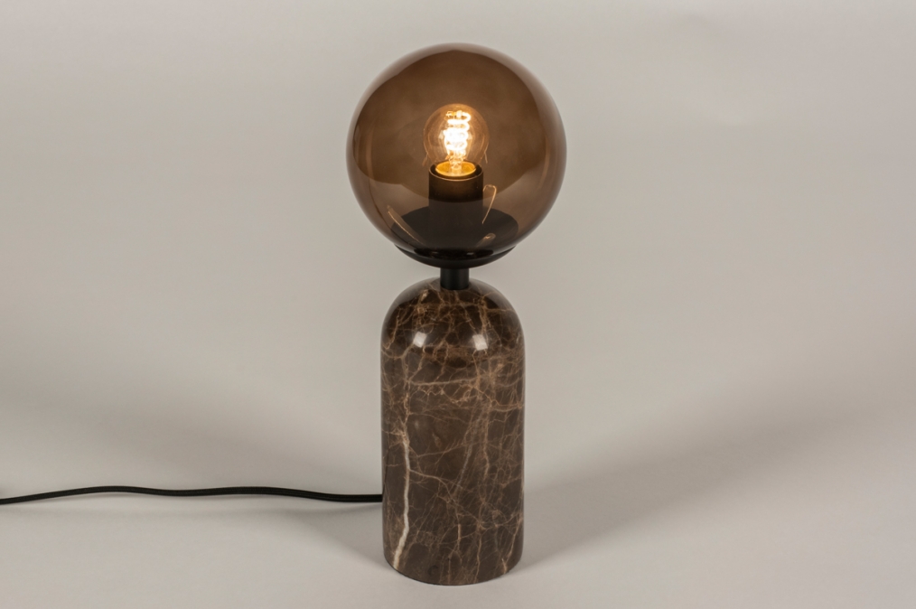 Stolní lampa Gardi Marmor Brown
