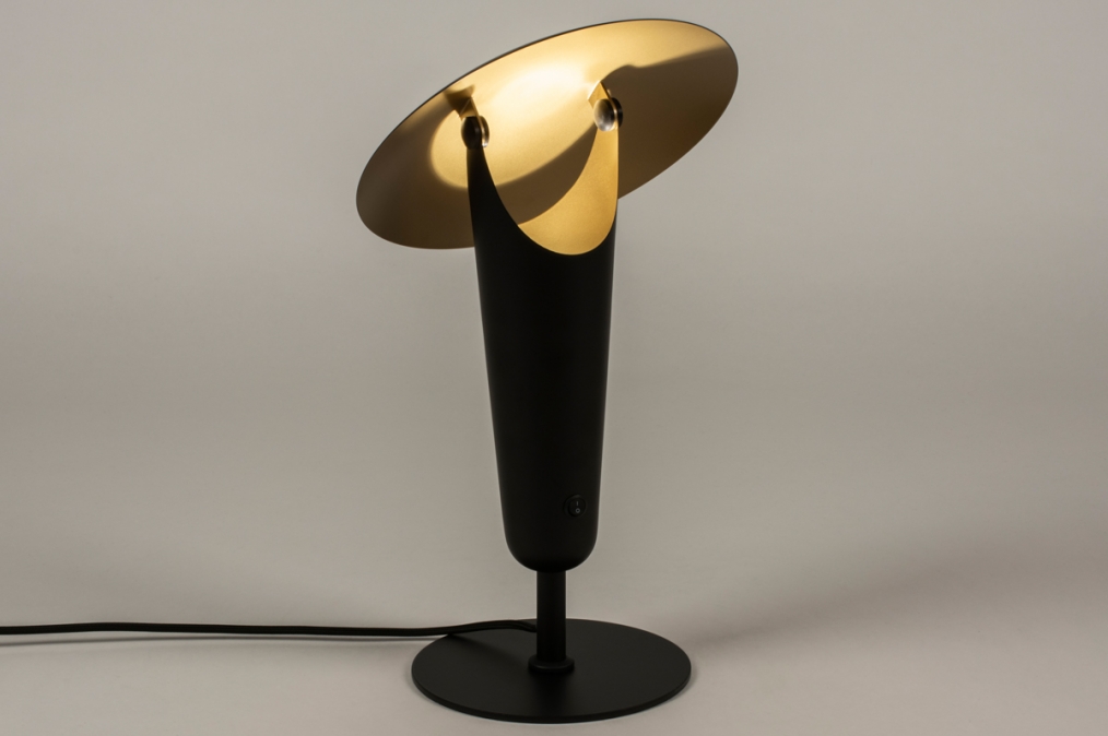 Stolní designová lampa Giora Black and Gold