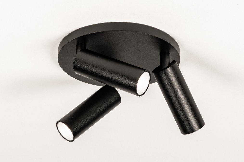 Stropní bodové svítidlo Conno Black 3 Round