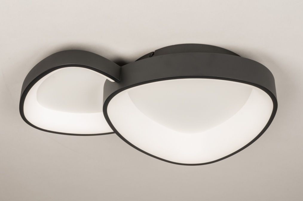 Stropní designové LED svítidlo Organic Black 58