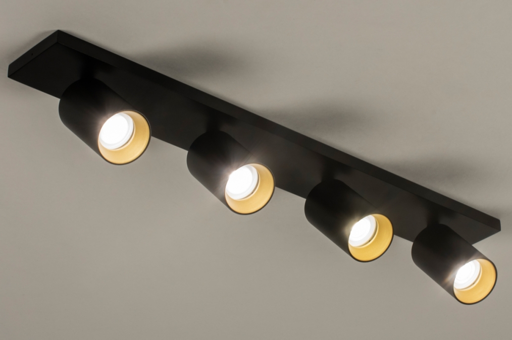 Stropní bodové svítidlo Average Spot Black and Gold IV