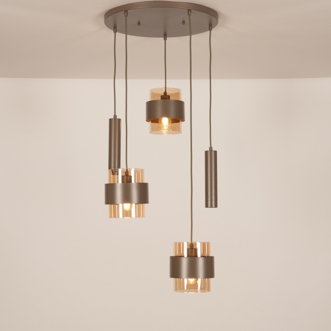 Závěsné svítidlo Retro 70er Trio 150 Round Brown