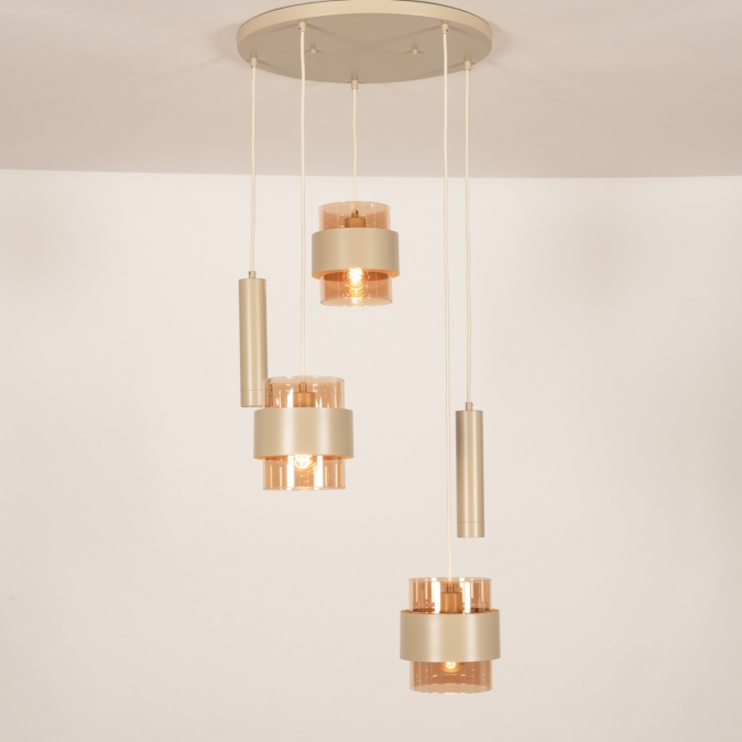 Závěsné svítidlo Retro 70er Trio 150 Round Taupe