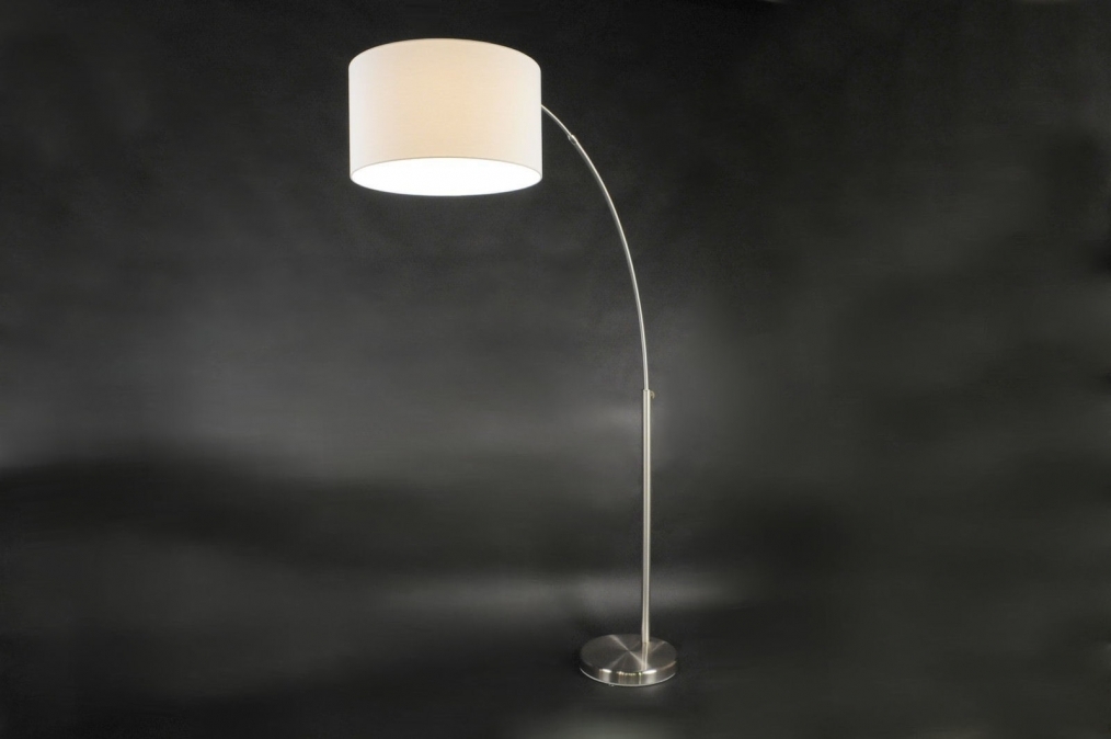 Stojací designová oblouková lampa Dallas White