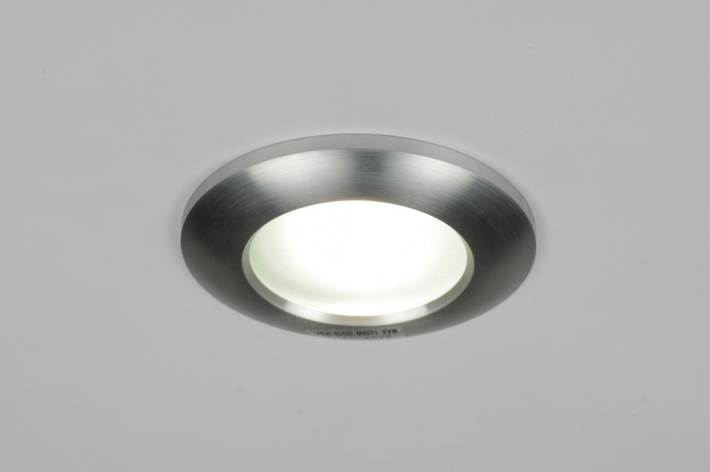 Zápustné koupelnové LED svítidlo z broušeného hliníku 