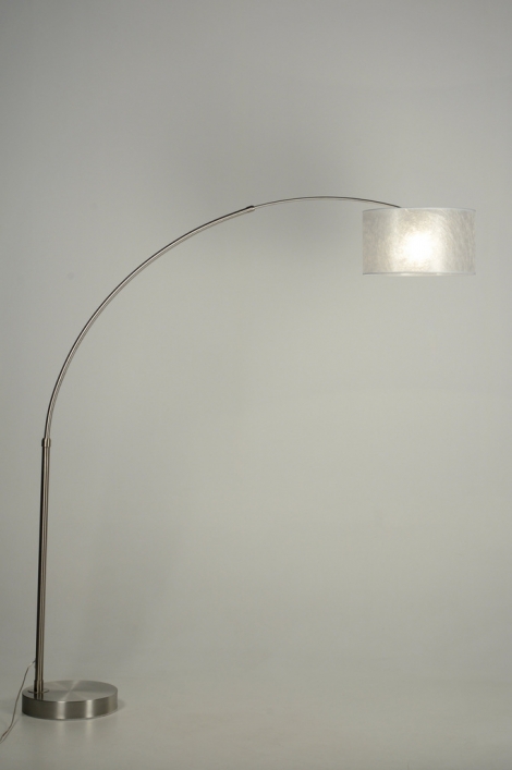 Stojací designová oblouková lampa Adamo Argento