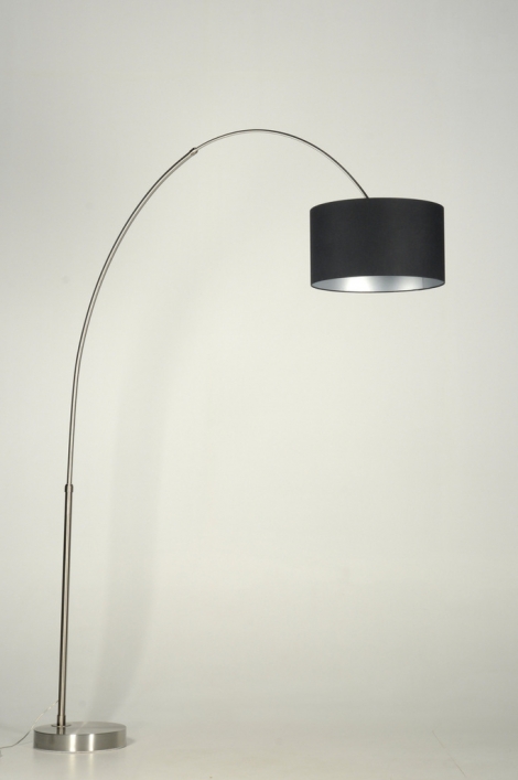 Stojací designová oblouková lampa Adamo Nero