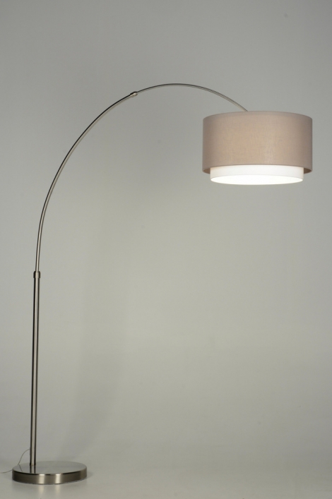 Stojací designová oblouková lampa Soffito Taupe
