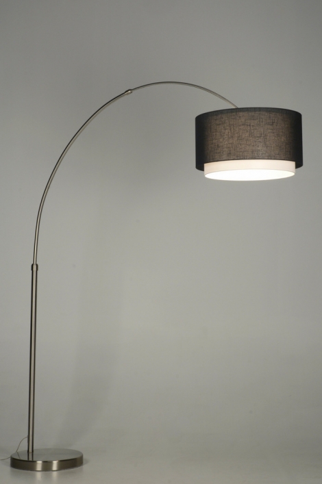 Stojací designová oblouková lampa Soffito Nero