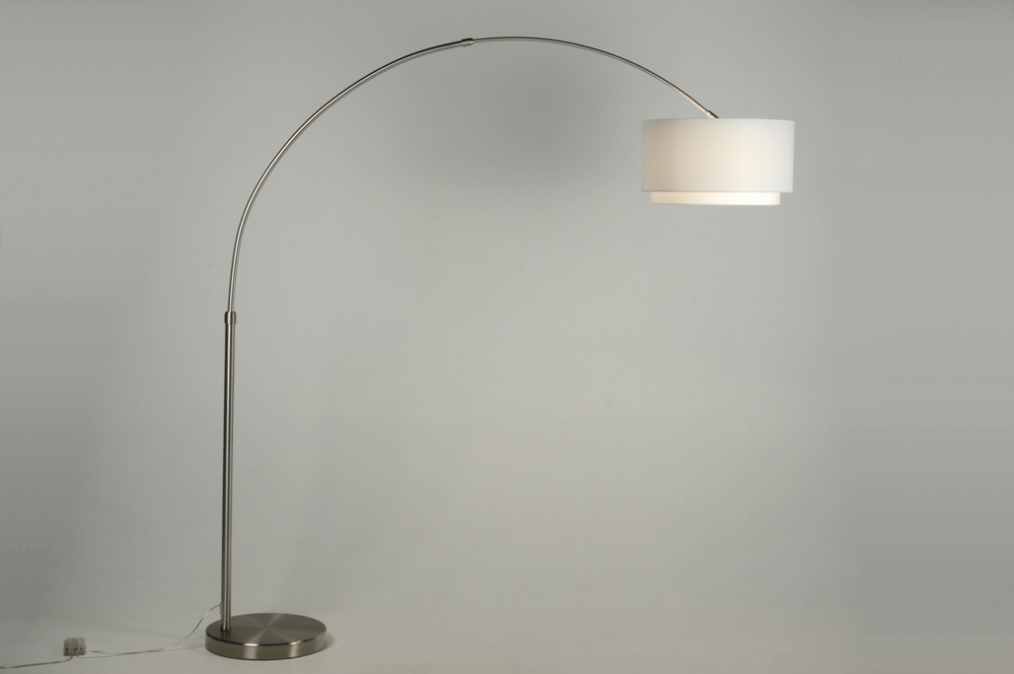 Stojací designová oblouková lampa Soffito Bianco