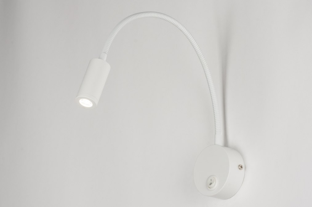 Nástěnné designové bílé LED svítidlo Fibie White