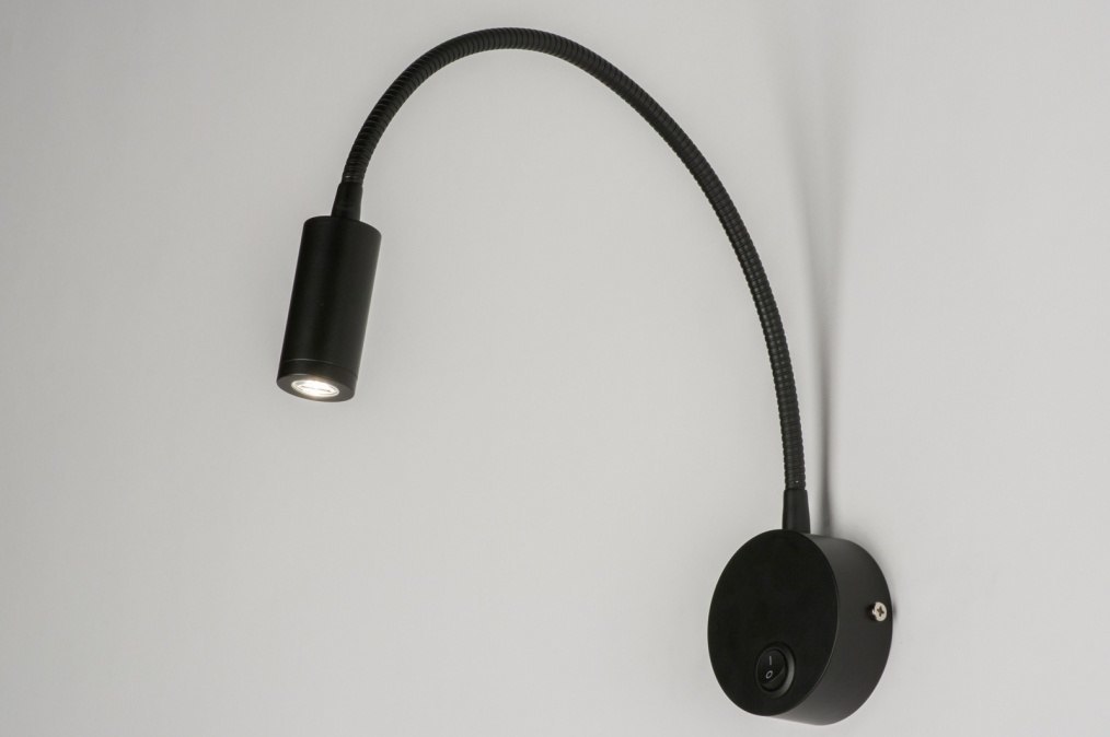 Nástěnné designové černé LED svítidlo Fibie Black 