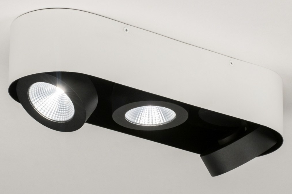 Stropní bodové bílé LED svítidlo Troncetto III Black and White