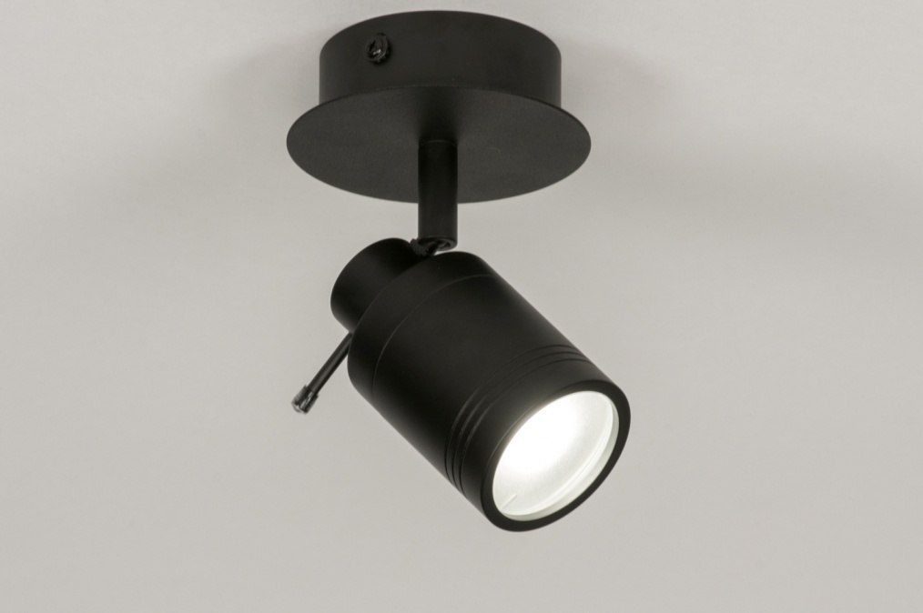 Stropní nebo nástěnné bodové černé koupelnové svítidlo Spot Riva Black