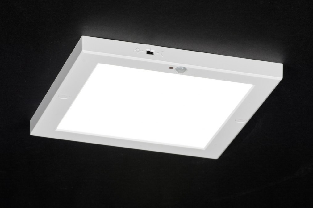 Stropní bílé LED svítidlo s čidlem pohybu Stilla Quadro 