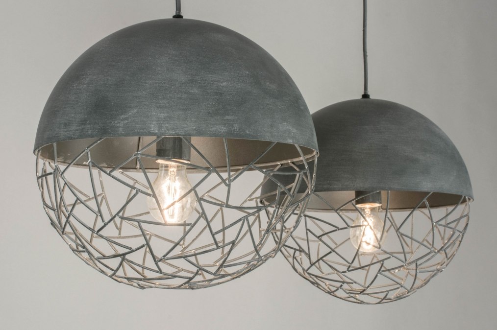 Závěsné designové šedé svítidlo nad ostrůvek Jessica 2 Beton 
